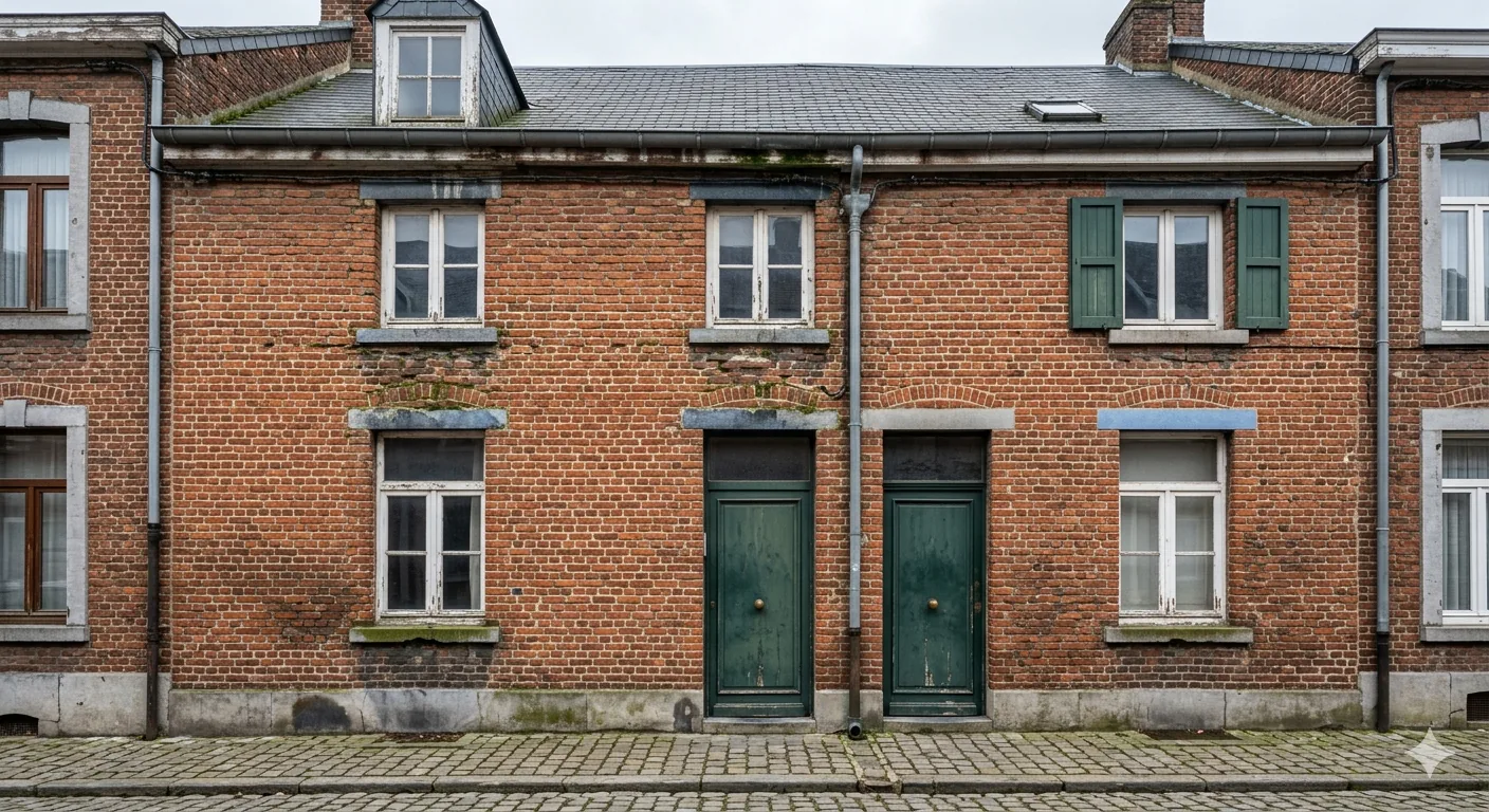 Façade briquée d'origine avant travaux de rejointoyage