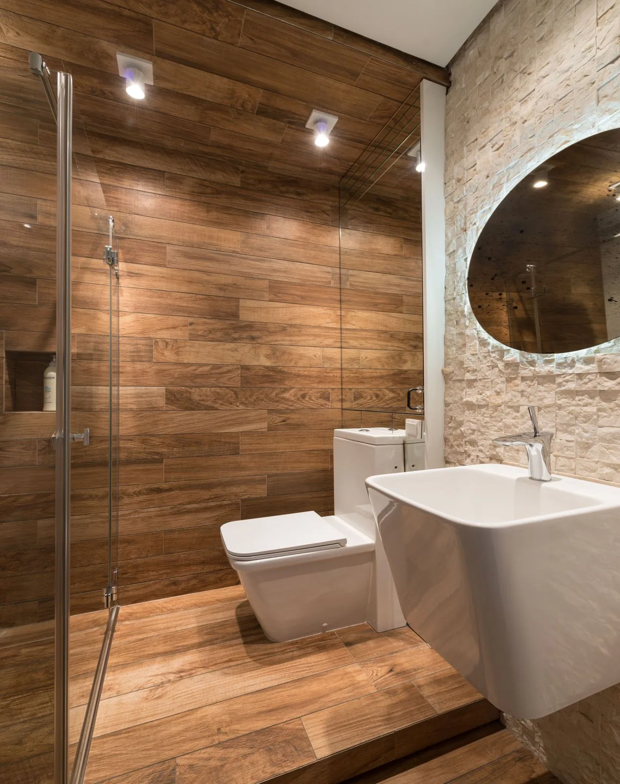 Salle de bain nature et bois — jlm Entreprise Namur